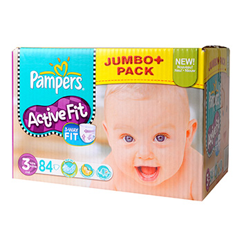Couches Pampers Active Fit Jumbo box T3 x84