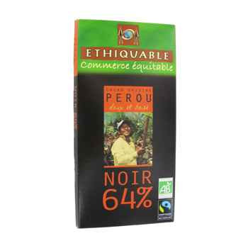 Chocolat noir bio Piura du Perou Grand Cru 68% ETHIQUABLE, 100g
