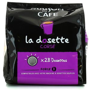 Maison du Café Café La Dosette Corsé force 8 le paquet de 28 dosettes - 194 g