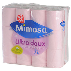 Papier toilette Mimosa rose x24