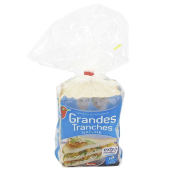 Extra Large - Pain de mie nature - 14 tranches Grandes tranches extra moelleuses