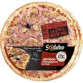 Sodébo Lot 2 la pizza jambon champignons 470g