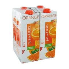 Auchan jus d'orange a base de concentre 4x1l