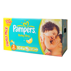 Couches Pampers Baby Dry Family pack T3 x104