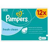 Pampers - Fresh Clean - Lingettes Bébé - Lot de 12 Paquets (x768 Lingettes)