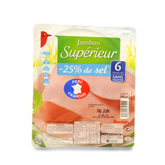Jambon Superieur sans couenne - 6 tranches - 25% de sel