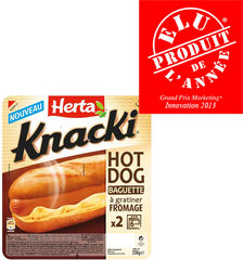 Hot dog Knacki au fromage HERTA, 230g