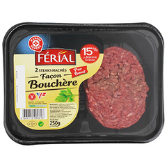 Steack hache15 % mg Ferial VBF Facon bouchere 2x125g