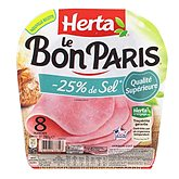 Herta Le Bon Paris - Jambon qualité supérieure réduit en sel la barquette de 8 tranches - 280 g