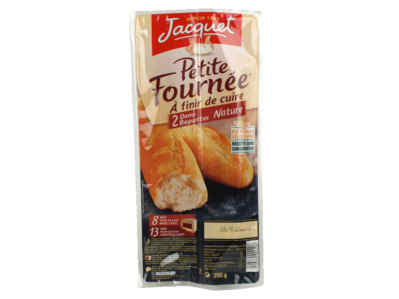 Demi baguettes Petite Fournee JACQUET, 2 unites, 250g