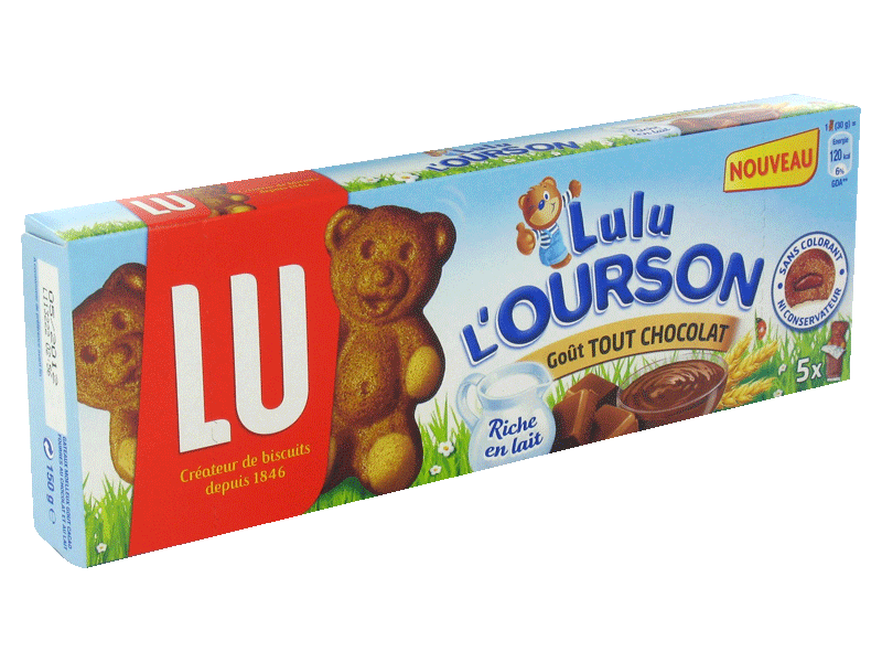 Lulu l'ourson - Gateaux fourres au chocolat - 5 Gateaux Gout tout chocolat