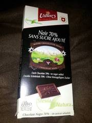 Chocolat noir 70% s/sucre ajouté Villars