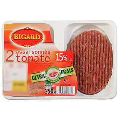 Steak hache a la tomate 15% de MG BIGARD, 2x125g