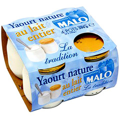 Yaourt Malo Nature lait entier 4x125g