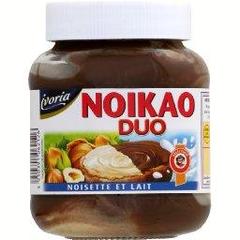 Noikao duo noisette et lait, pate a tartiner aux noisettes, le pot,400g