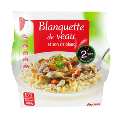 Blanquette de Veau et son riz blanc - 1 personne 2 minutes au micro-ondes