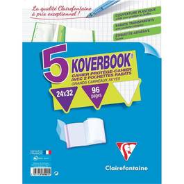 Kover book Clairefontaine 24x32 Gd carreaux 96 pages - x5