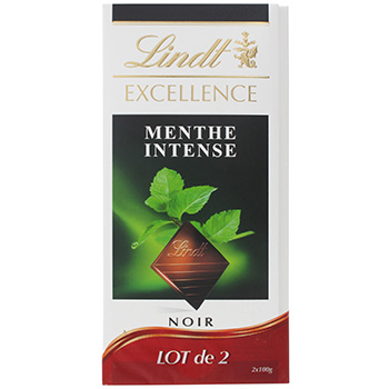 Chocolat noir Menthe Intense Excellence LINDT, 2x100g