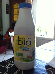 Nature Bio lait bouteille demi-ecreme biologique sterilise UHT 1l