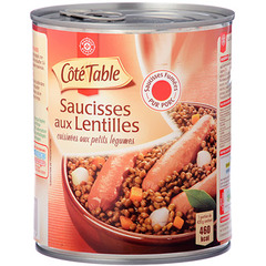 Saucisses lentilles Cote Table 840g