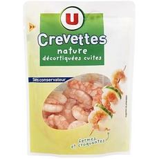Crevettes cuites et decortiquees U, 100g