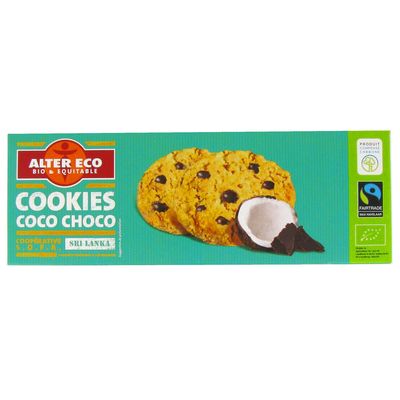 Cookies Noix de coco et Pepites de Chocolat bio - 9 biscuits Cooperative Sofa (Sri Lanka).