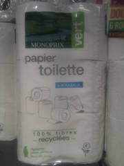 Papier toilette 100% fibres recyclées