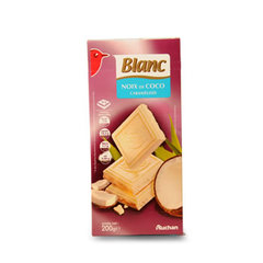 Chocolat Blanc - 1 tablette Noix de coco caramelisee.