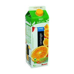 Pur jus d'orange sans pulpe Jus d'orange sans pulpe, flash pasteurise refrigere naturellement riche en vitamine C.