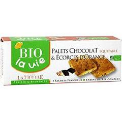 Biscuits palets chocolat & écorces orange Bio La Vie