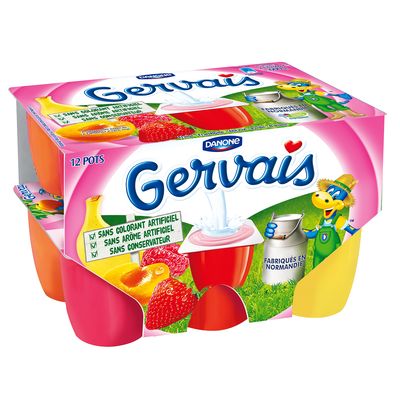 Gervais - Fromage frais sucre, aux fruits panaches, les 12 pots de 50g