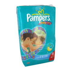 Pampers Baby-Dry Taille 4 (15–20 kilogram/7–18 kg) couches – 2 x paquets de 70 (140 couches)