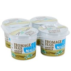 Fromage frais a la vanille MALO, 6,5%MG, 4x100g