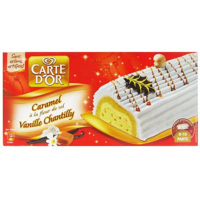 Carte d'or, Buche glacee caramel, vanille et chantilly 9/10 parts, la buche de 1 l