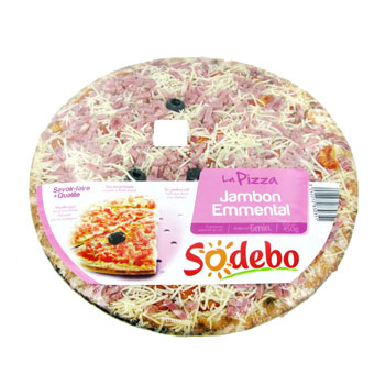 Pizza'OO jambon et emmental SODEBO, 450g