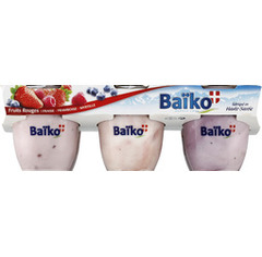Baiko, Yaourts sucres sur lit de fruits rouges, les 6 pots de 125g