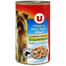 Aliment pour chien allege Patee et Morceaux aux viandes blanches et legumes U, 1,25kg