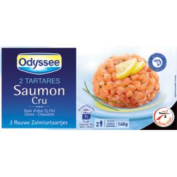 Odyssée, Tartares saumon cru huile d'olive citron et ciboulette, la boite de 2 - 140 g