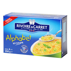 Rivoire & Carret, Alphabet en soupe, la boite de 250 g
