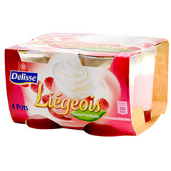Liegois Delisse desserts lactes framboise 4 x 100g