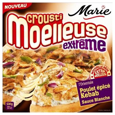 Marie, Crousti Moelleuses - Pizza extreme l'Orientale poulet epice Kebab sauce blanche, la boite de 530g