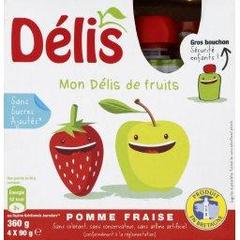 Delis, Mon delis de fruits pomme fraise, les 4 gourdes de 90 g