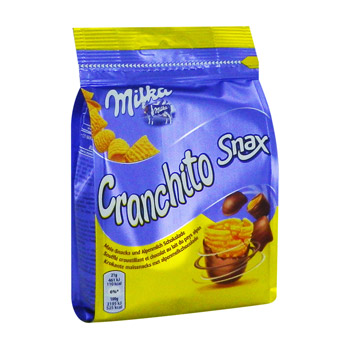 Souffles au mais et chocolat au lait Snax Cranchito MILKA, 105g