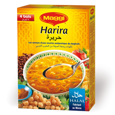 Maggi, Potage deshydrate aux legumes et vermicelles halal, Harira, la boite de 135g