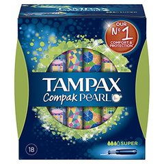 Tampax compak pearl super tampons x18
