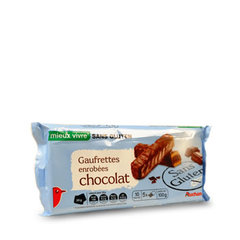 Auchan gaufrettes enrobees chocolat sans gluten x10 - 100g