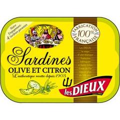 Sardines a l'huile d'olive et au citron LES DIEUX, 115g