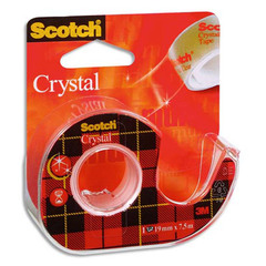 Scotch Ruban Crystal 19 mm x 15 mm le dévidoir + ruban