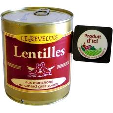 Lentilles aux manchons de canard gras confits LE REVELOIS, 840g