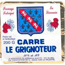 Fromage au lait pasteurise Carre LE GRIGNOTEUR, 50%MG, 200g